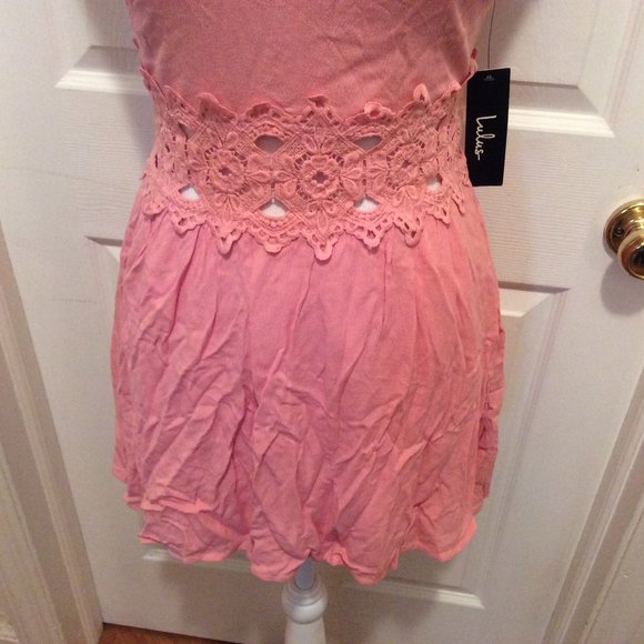 Lulu's Pink Lace Trim Dress - Picture 3 of 13